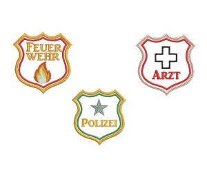 Stickserie - Spielabzeichen - Polizei Arzt Feuerwehr